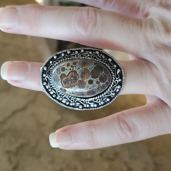 New Asteroid Jasper Silver Ring. - Picture 2 of 11